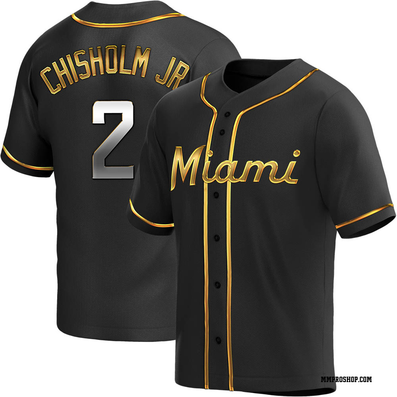 Men's Miami Marlins Jazz Chisholm Jr. Nike Black Alternate Replica Player  Jersey