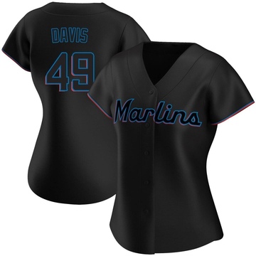 Jonathan Davis Women's Nike Black Miami Marlins Alternate Custom Replica Jersey