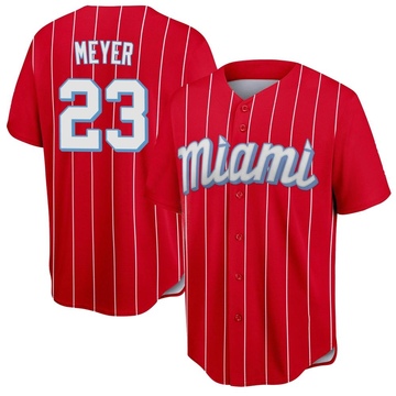 Max Meyer Miami Marlins Alternate Black Baseball Player Jersey — Ecustomily