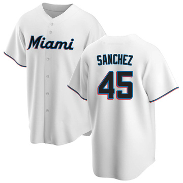 Sixto Sanchez Miami Marlins Home White Baseball Player Jersey — Ecustomily