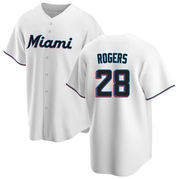 Nike / Youth Miami Marlins Trevor Rogers #28 White Replica Baseball Jersey