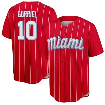 Miami Marlins Yuli Gurriel Men's Cotton T-Shirt - Heather Gray - Miami | 500 Level Major League Baseball Players Association (MLBPA)